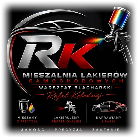 Logo RK — mieszalnia lakierów i warsztat blacharsko-lakierniczy